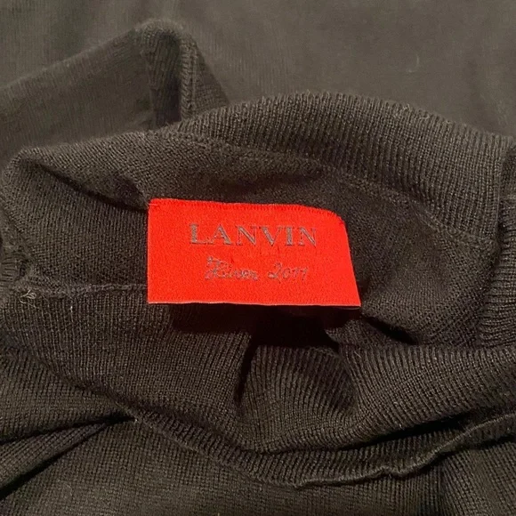 LANVIN Black Merino Wool and Silk Balloon Puff Sleeve  display picture 1